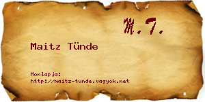 Maitz Tünde névjegykártya